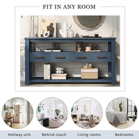 Thumbnail for U_STYLE Modern Console Table Sofa Table for Living Room with 4 Drawers and 2 Shelves