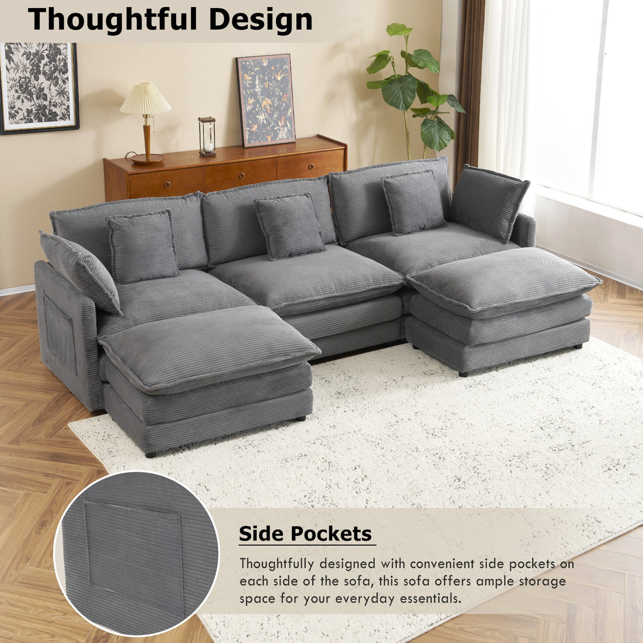 ZENVORIS 113" Sectional Sofa