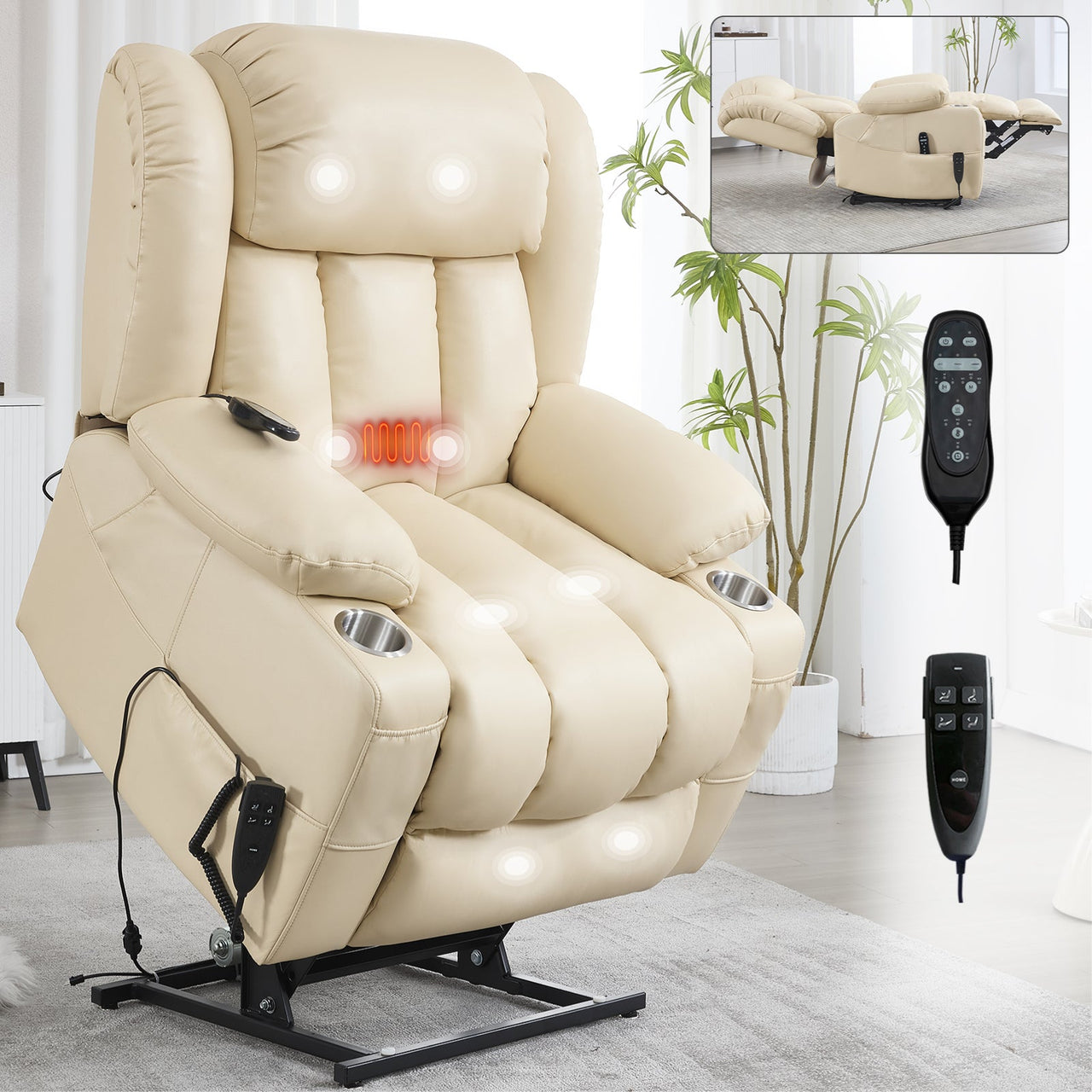 COZYLift 39" Recliner with Heat Massage - 7717