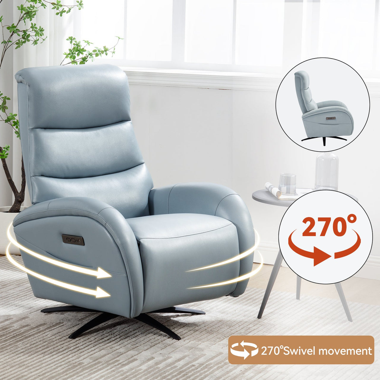 QORVANIX 32" Swivel Recliner Chair