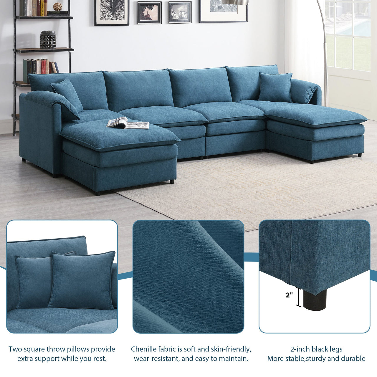 OPHYRA 134" Sectional Sofa