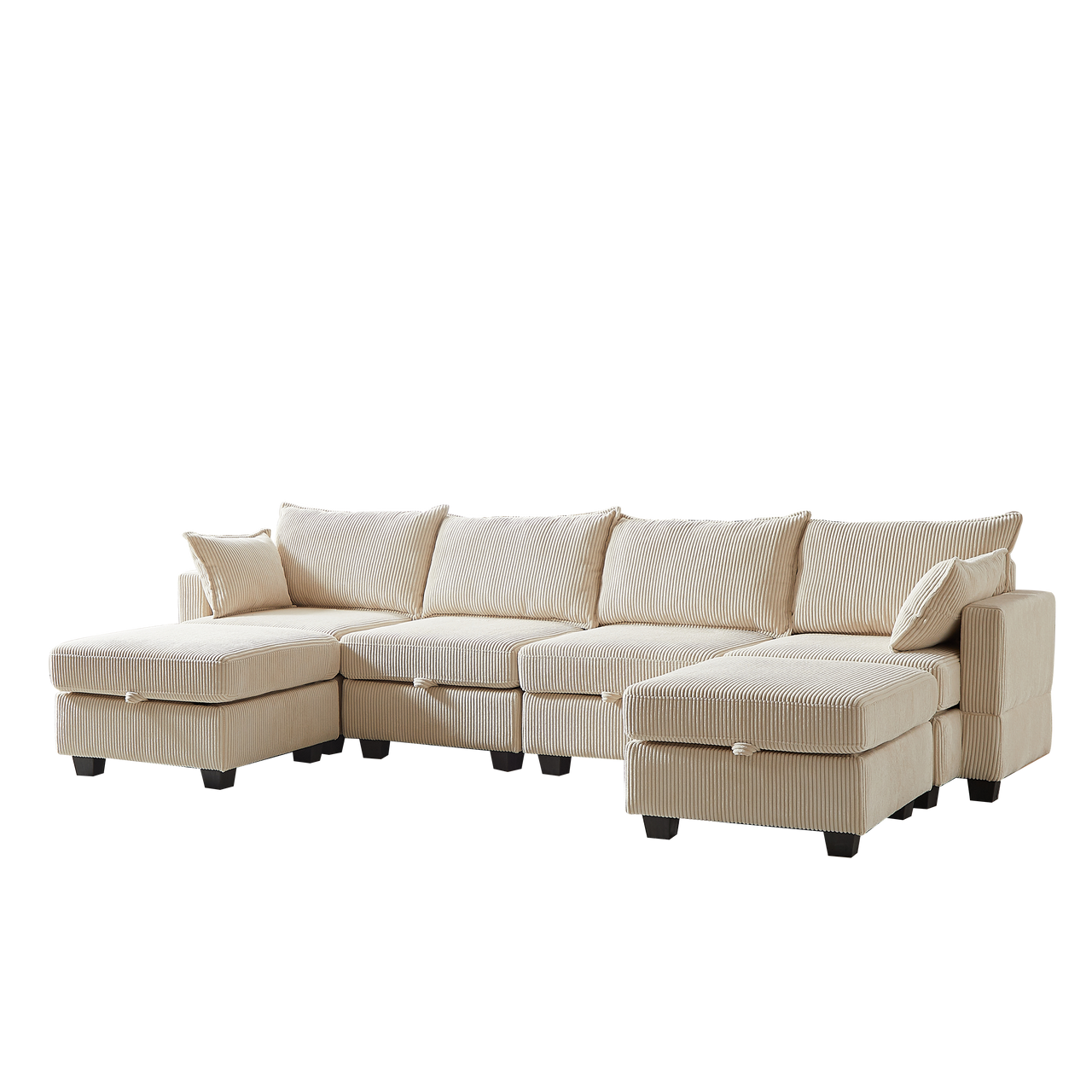 HARLOW 114" Corduroy Sofa w/ Storage