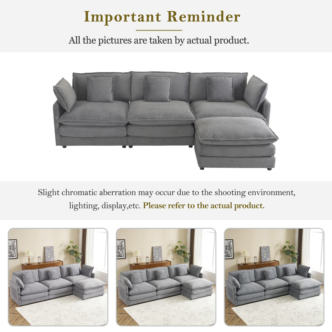 ZENVORIS 113" Sectional Sofa