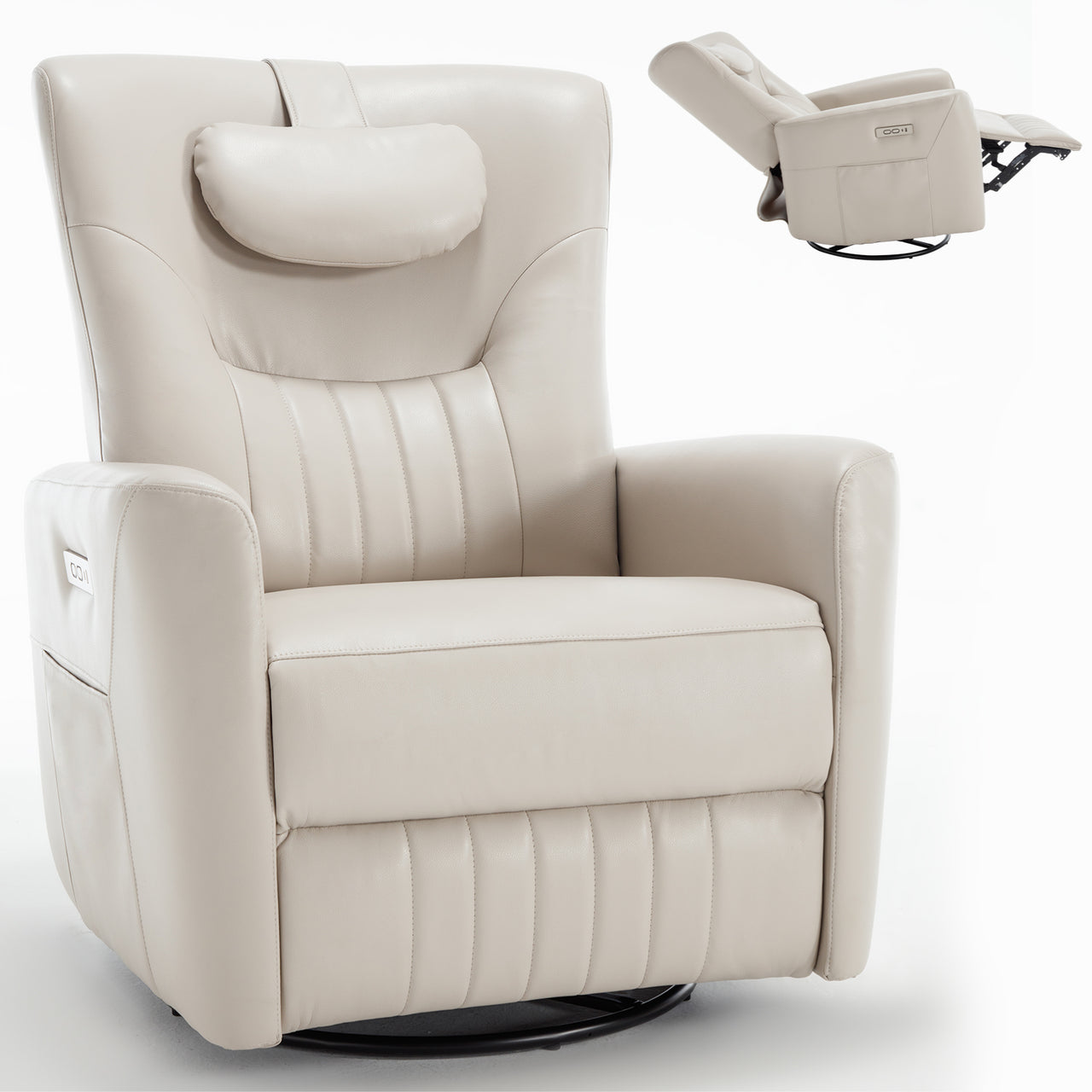 LYTREVON 33" Swivel Rocking Recliner Chair