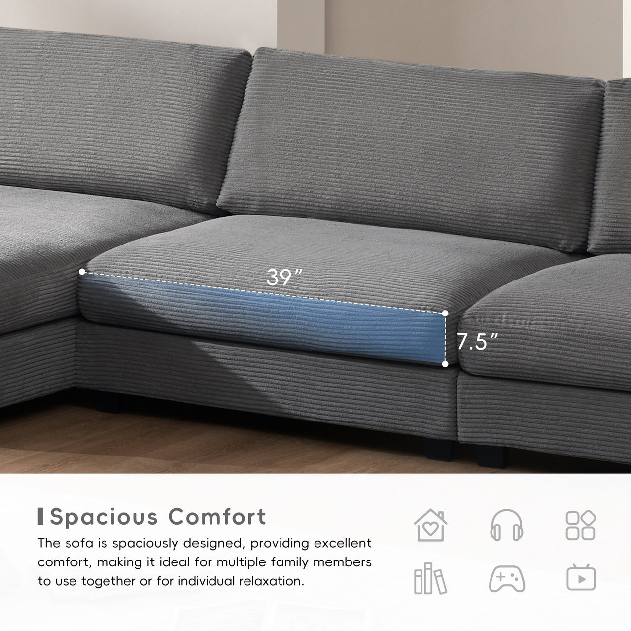 LYORAN 134" Sectional Sofa