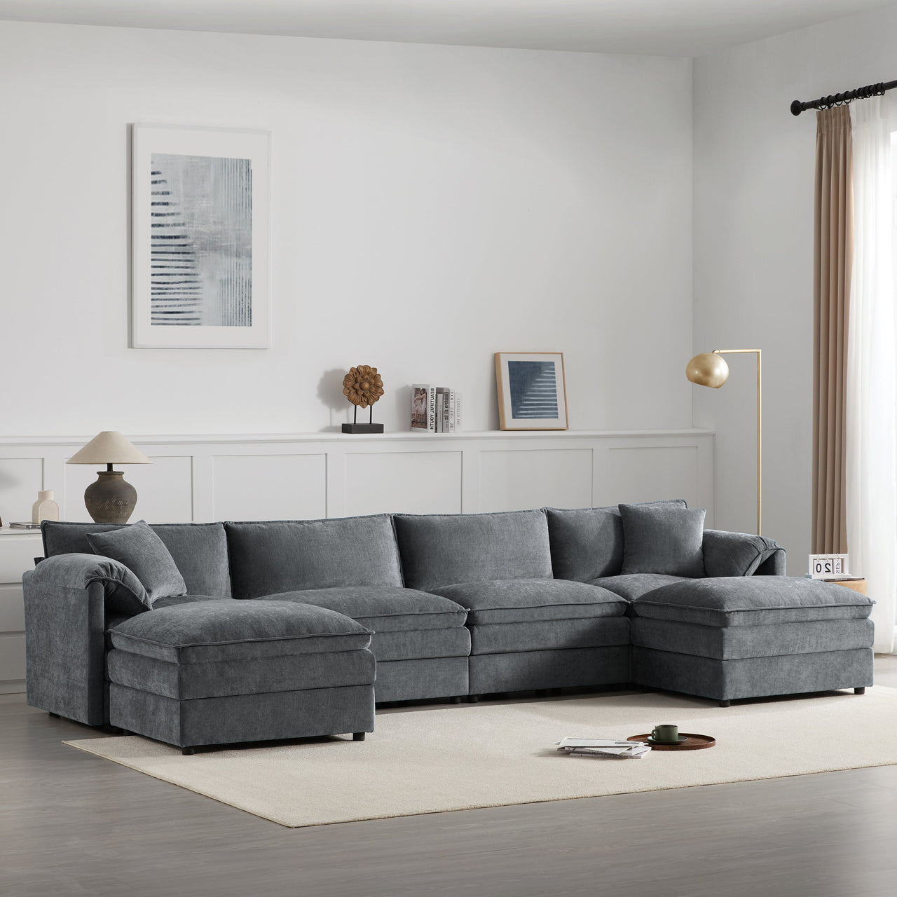 ZENOVAR 136" 6-Seat Sectional Sofa