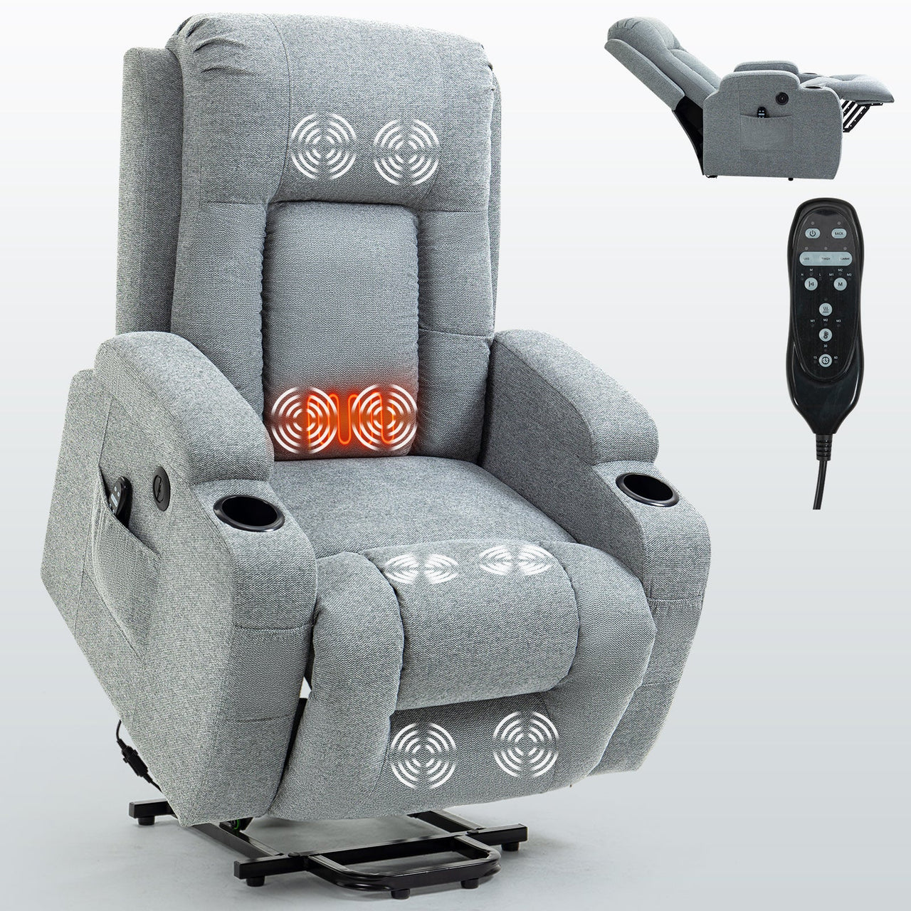 COZYLift 40" Recliner with Heat Massage - 0988