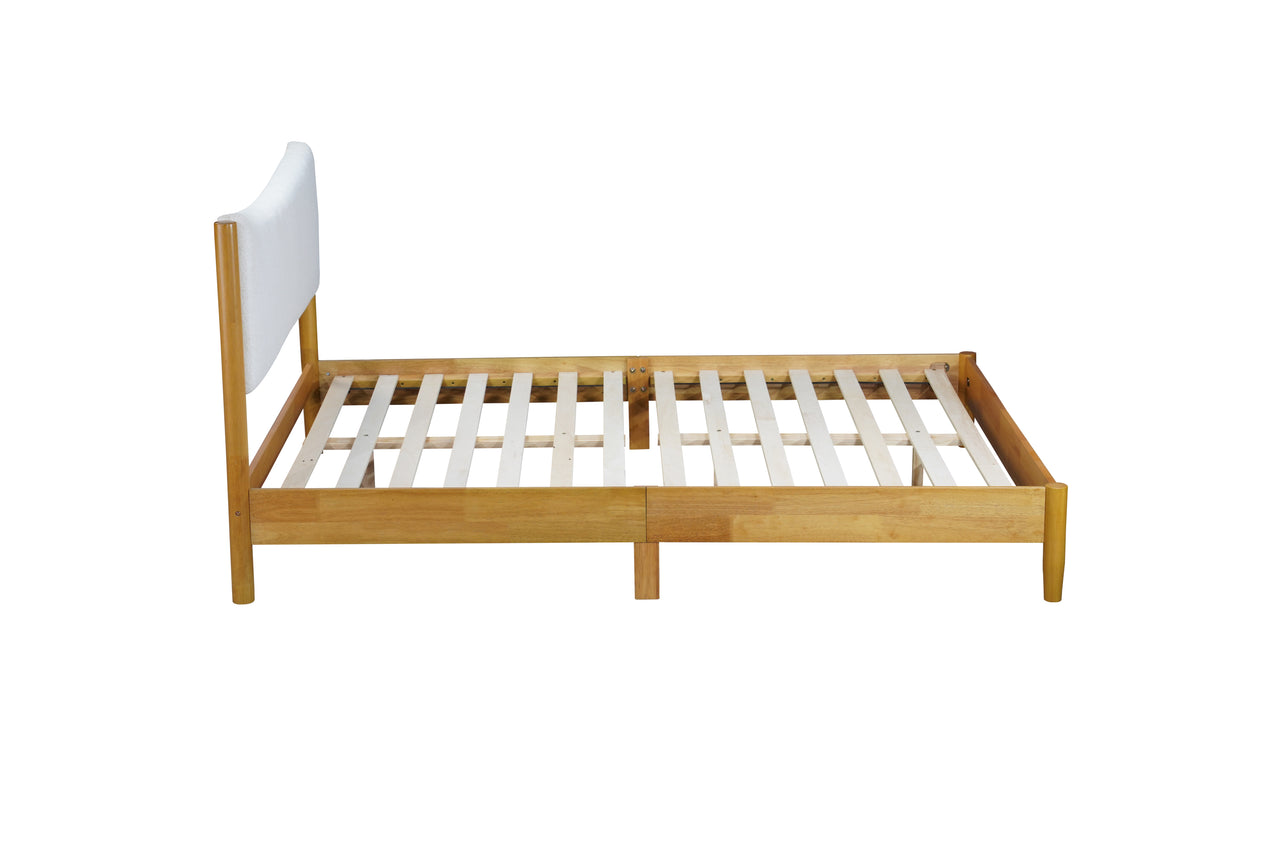 SOLSTICE Solid Wooden Bed - Teddy Velvet