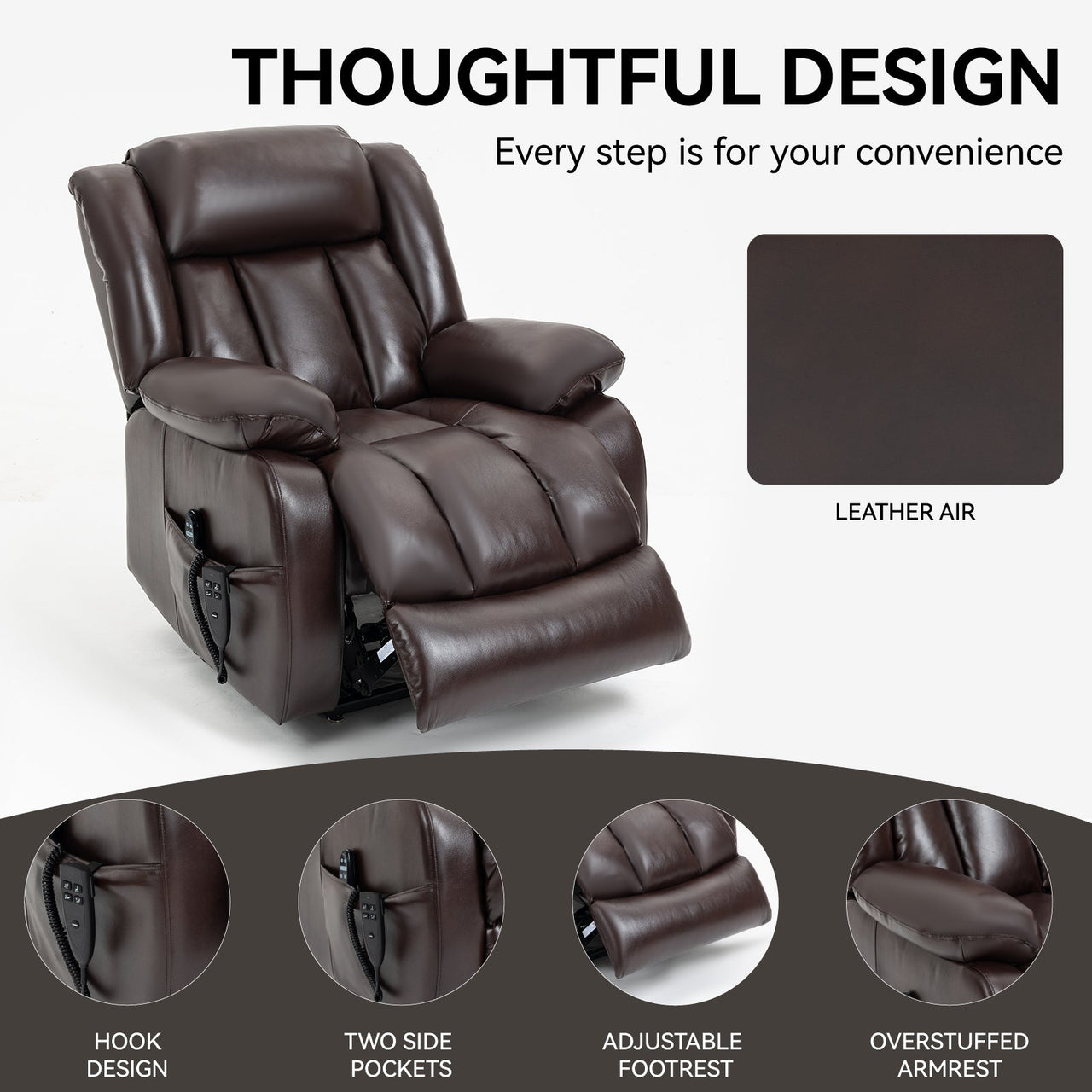 COZYLift 36" Recliner with Heat Massage - 5516