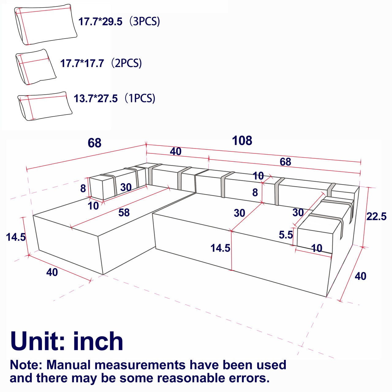 CYRUS 108" Sectional Sofa