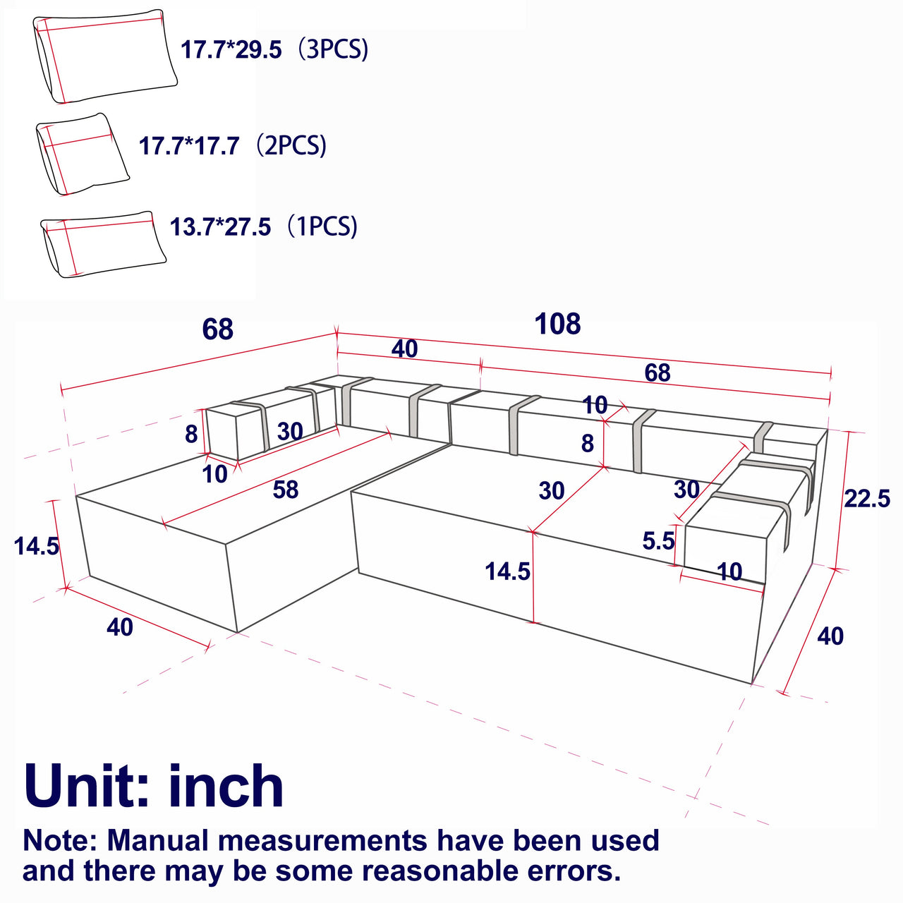 CYRUS 108" Sectional Sofa