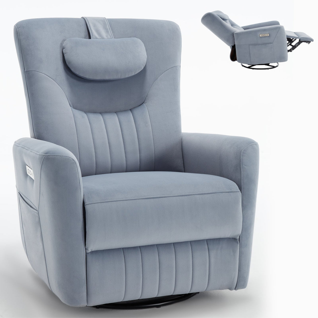 LYTREVON 33" Swivel Rocking Recliner Chair