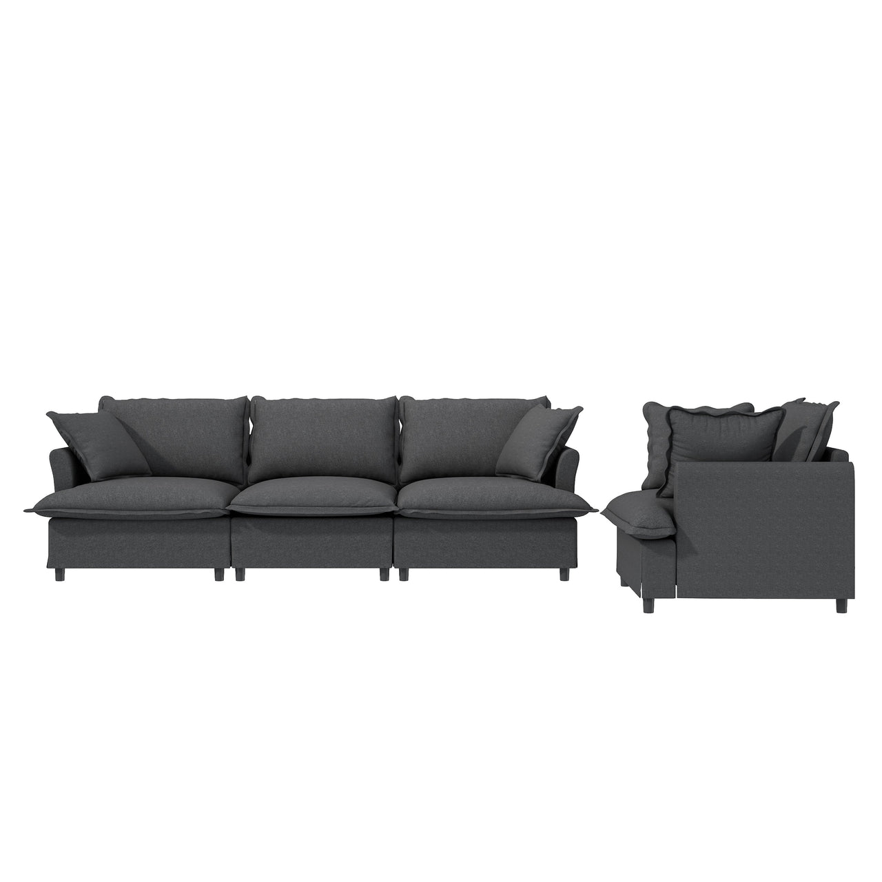 SYNOVI 94" Sectional Sofa 4-Seats