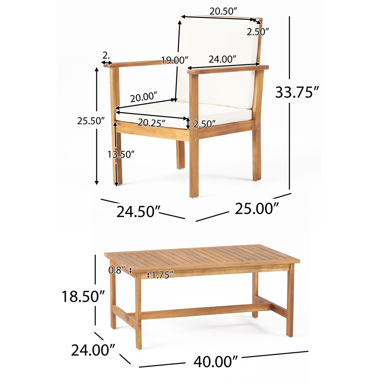 ZEVLIX 24" Chat Set With Table