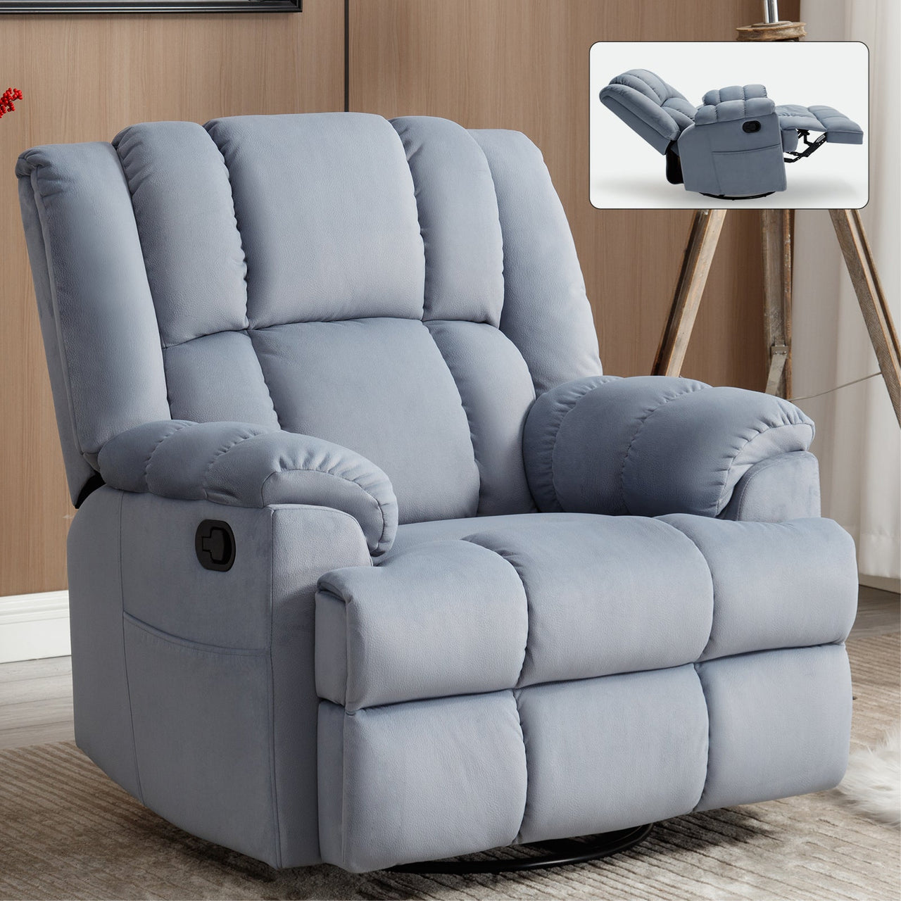 ZENQUORA 38" Swivel Rocking Recliner Chair