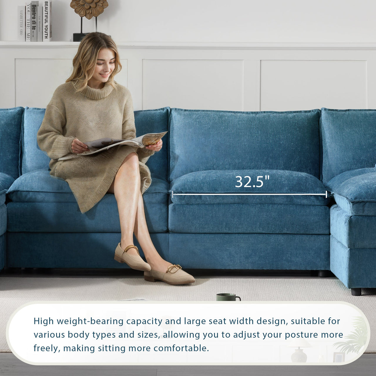 ZENOVAR 136" 6-Seat Sectional Sofa