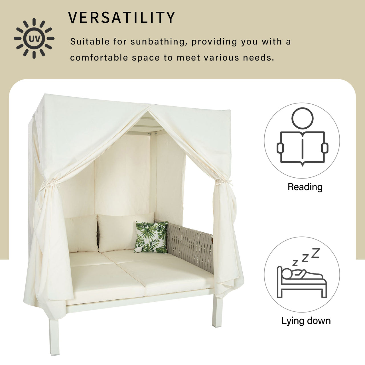 TREXOR 57" Sunbed with Curtains