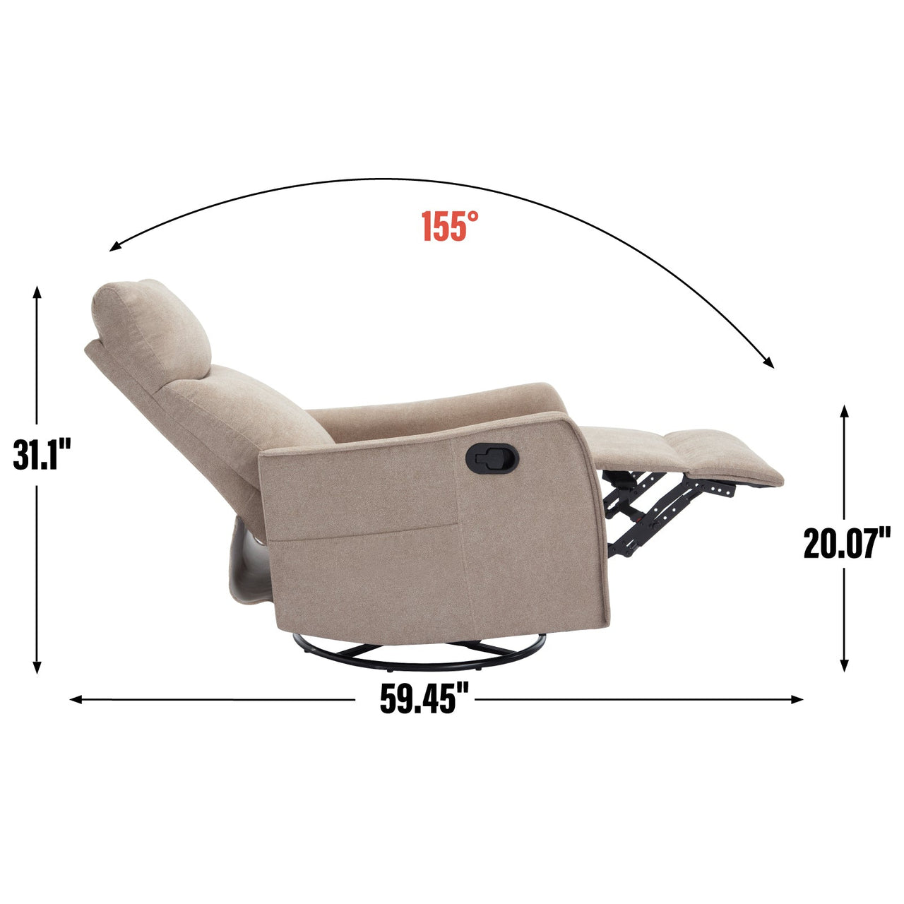 DRENVORIX 27" Recliner with Heat Massage