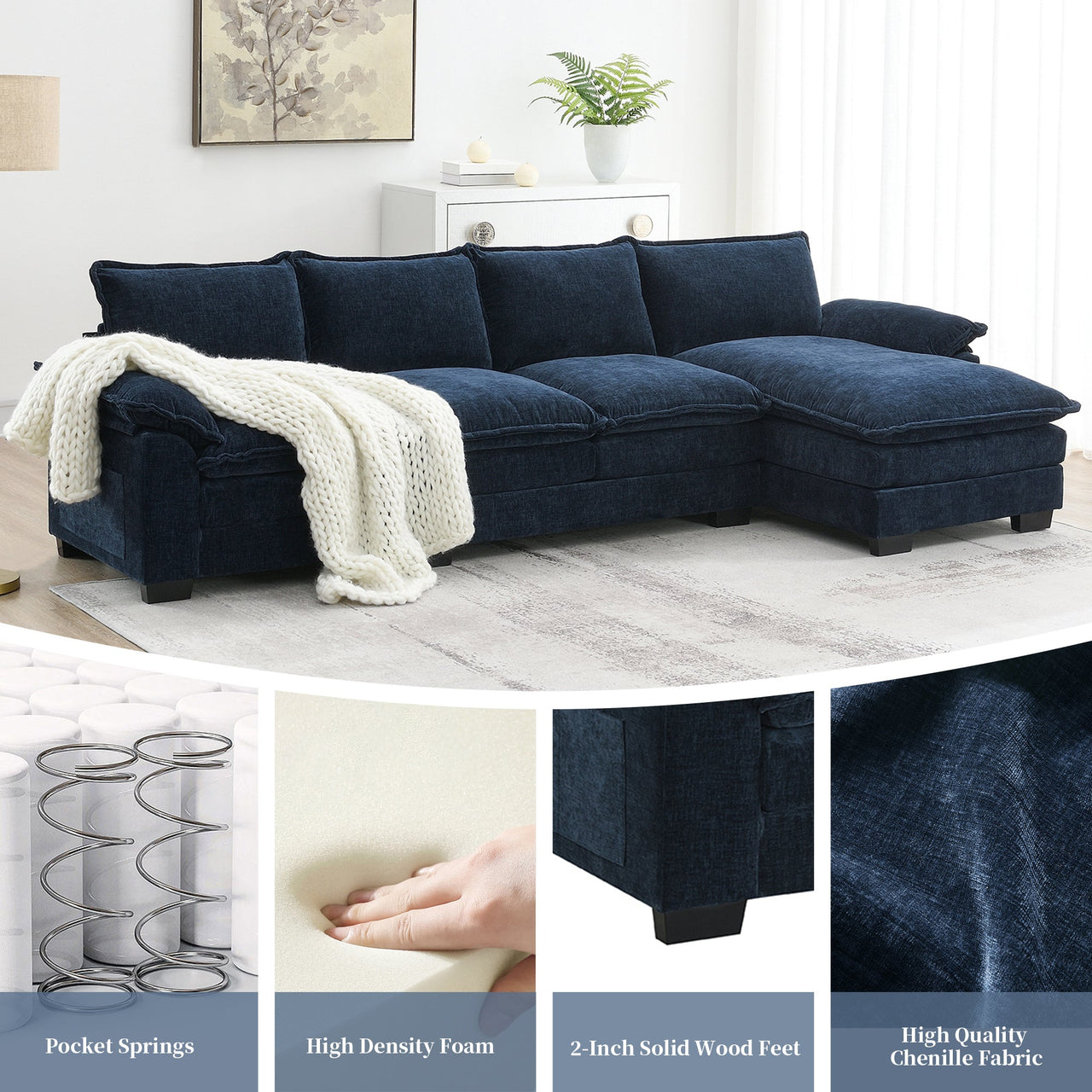 KRYNIX 118" Sectional Sofa