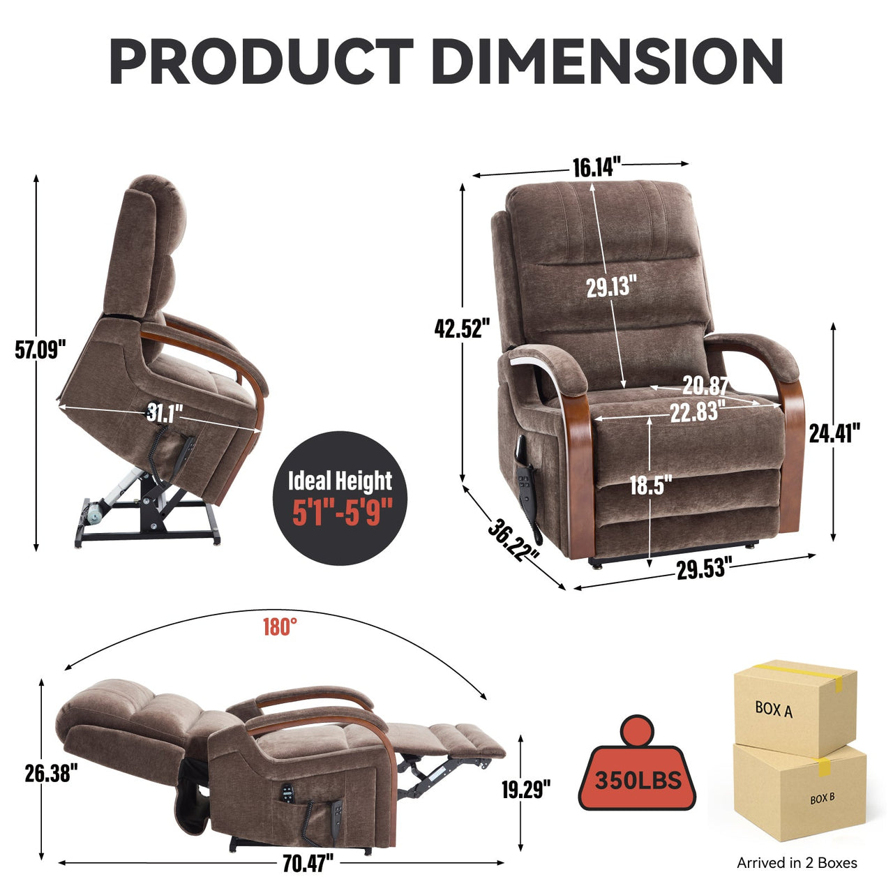 COZYLift 30" Recliner with Heat Massage - 6755