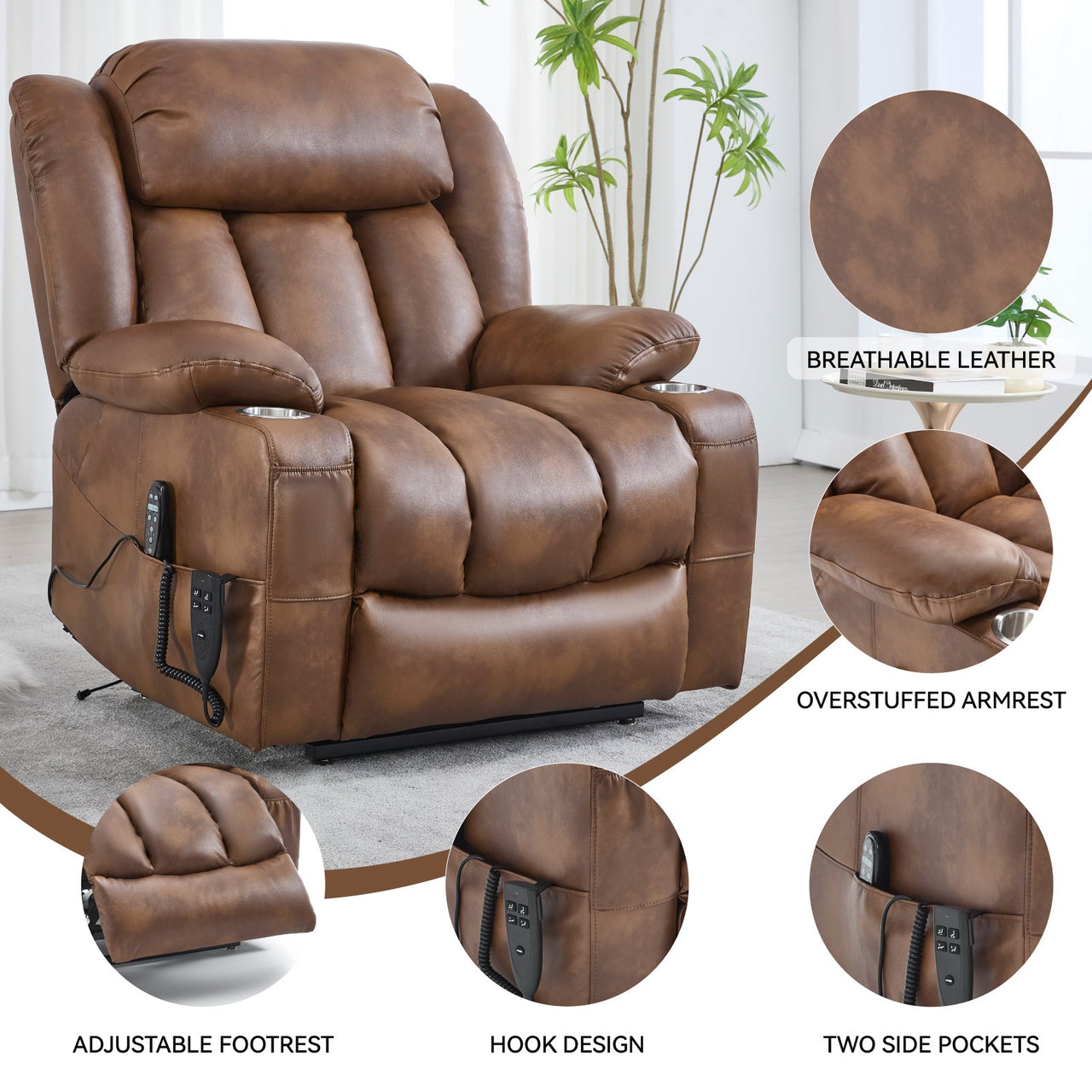 COZYLift 39" Recliner with Heat Massage - 7717