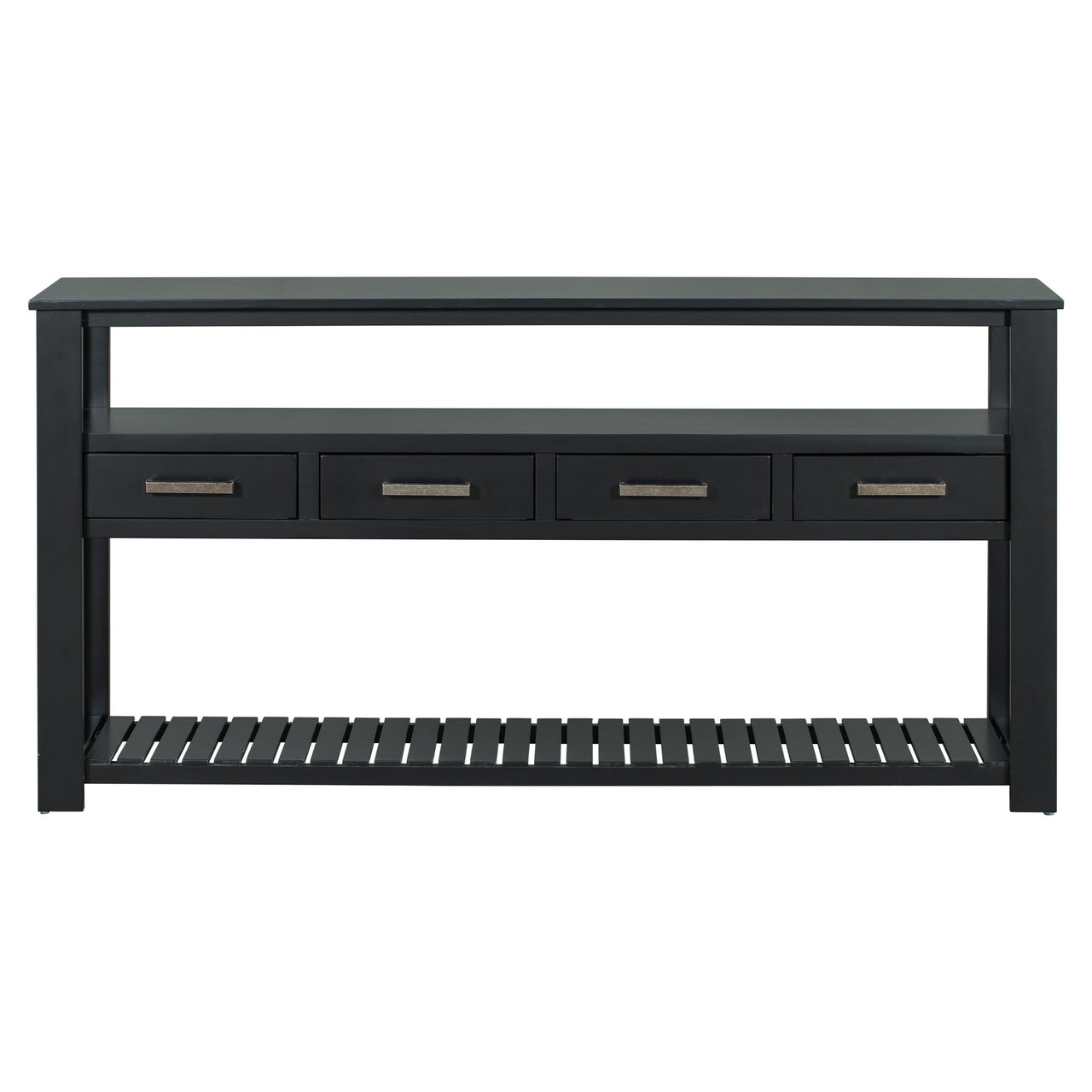 U_STYLE Modern Console Table Sofa Table for Living Room with 4 Drawers and 2 Shelves
