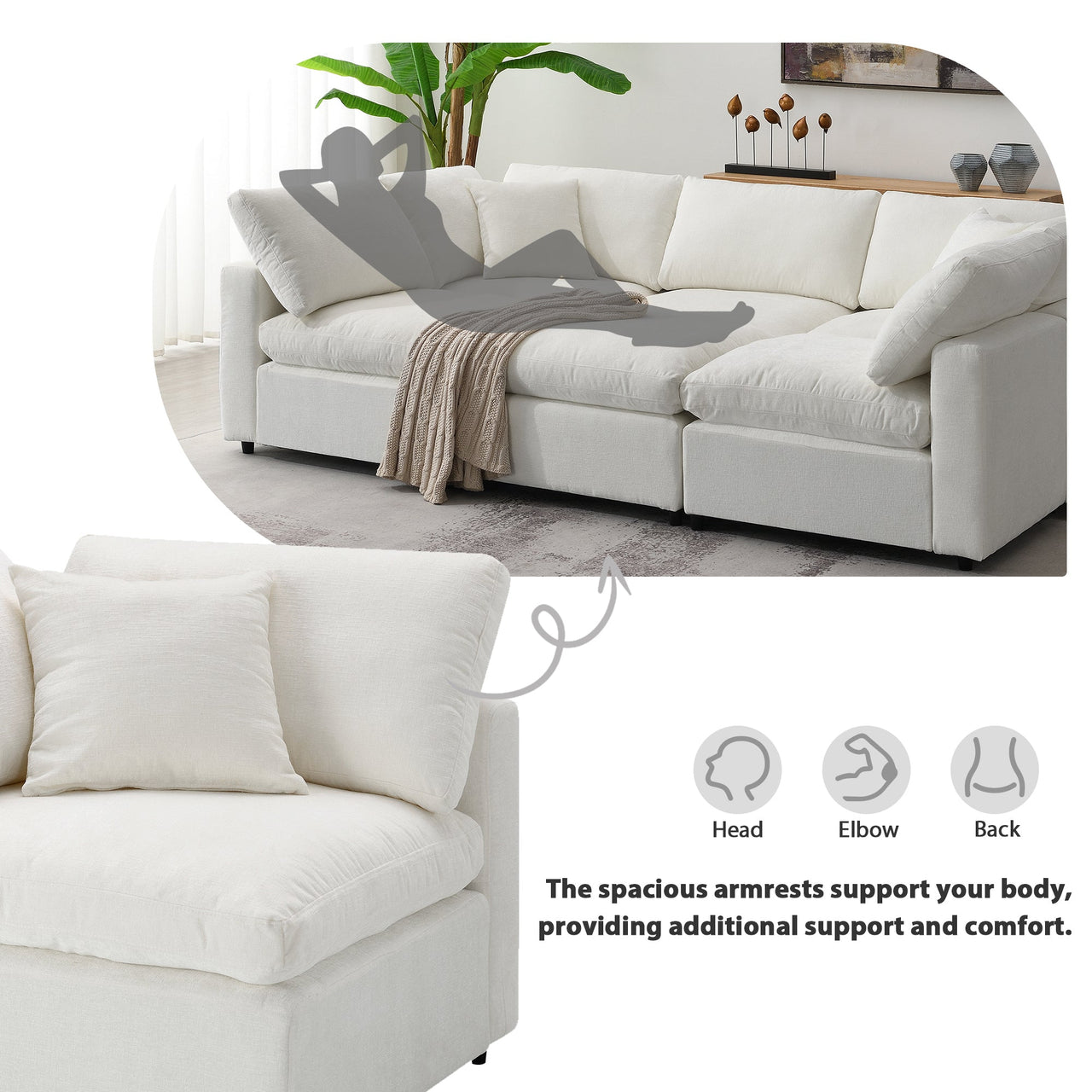 DEVROX 130" Sectional Sofa