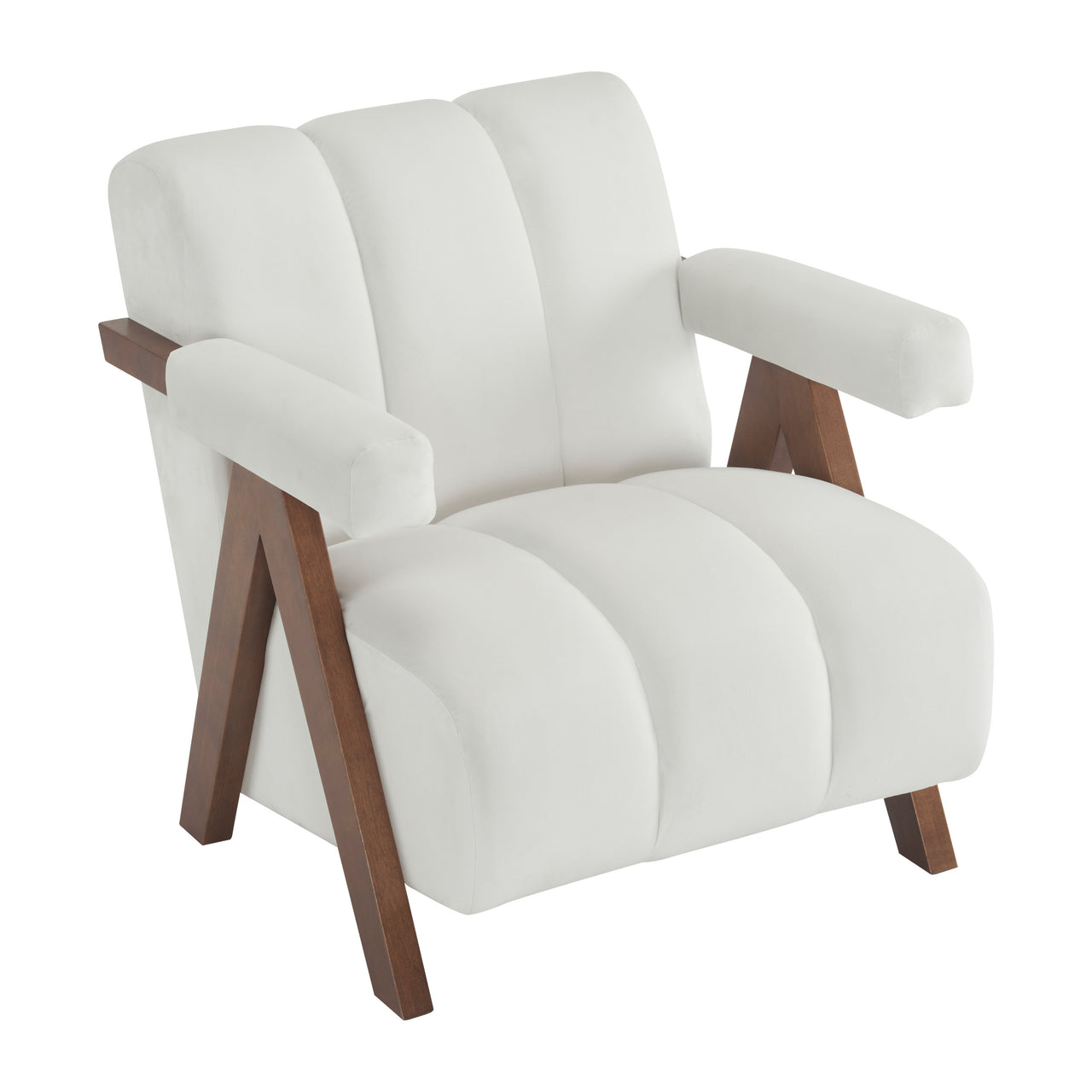 CALYPSO Modern Chair - Ivory Velvet