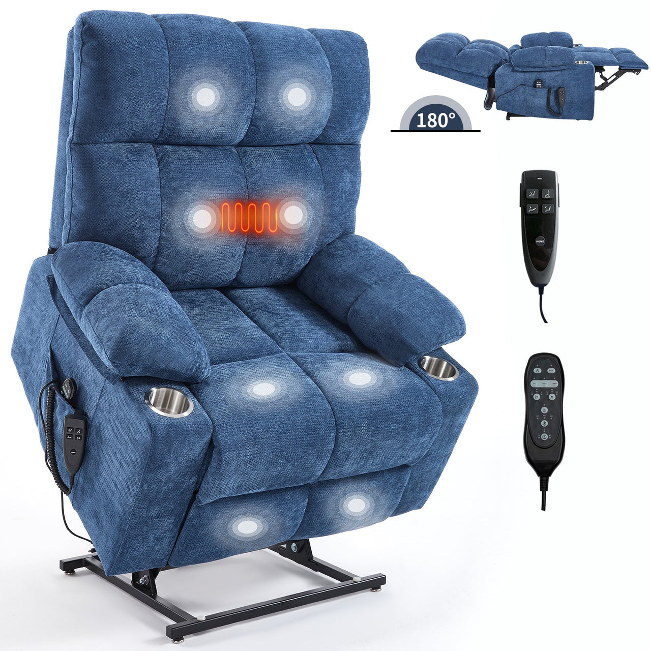 COZYLift 40" Recliner with Heat Massage - 8006