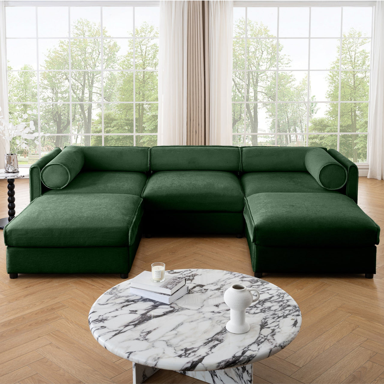LAUREL 109" Sofa With 2 Ottomans