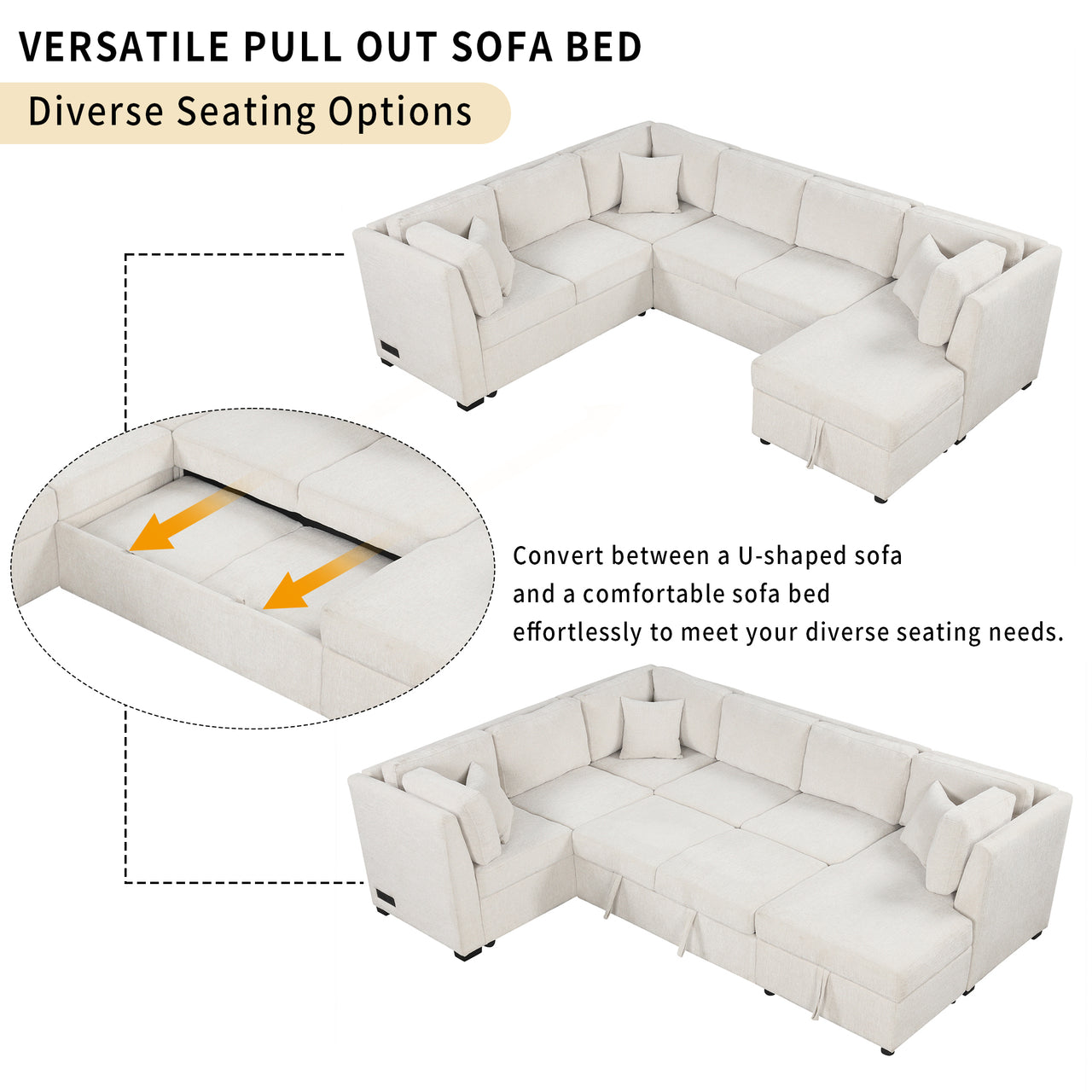 CAVOREX 109" Sectional Sofa