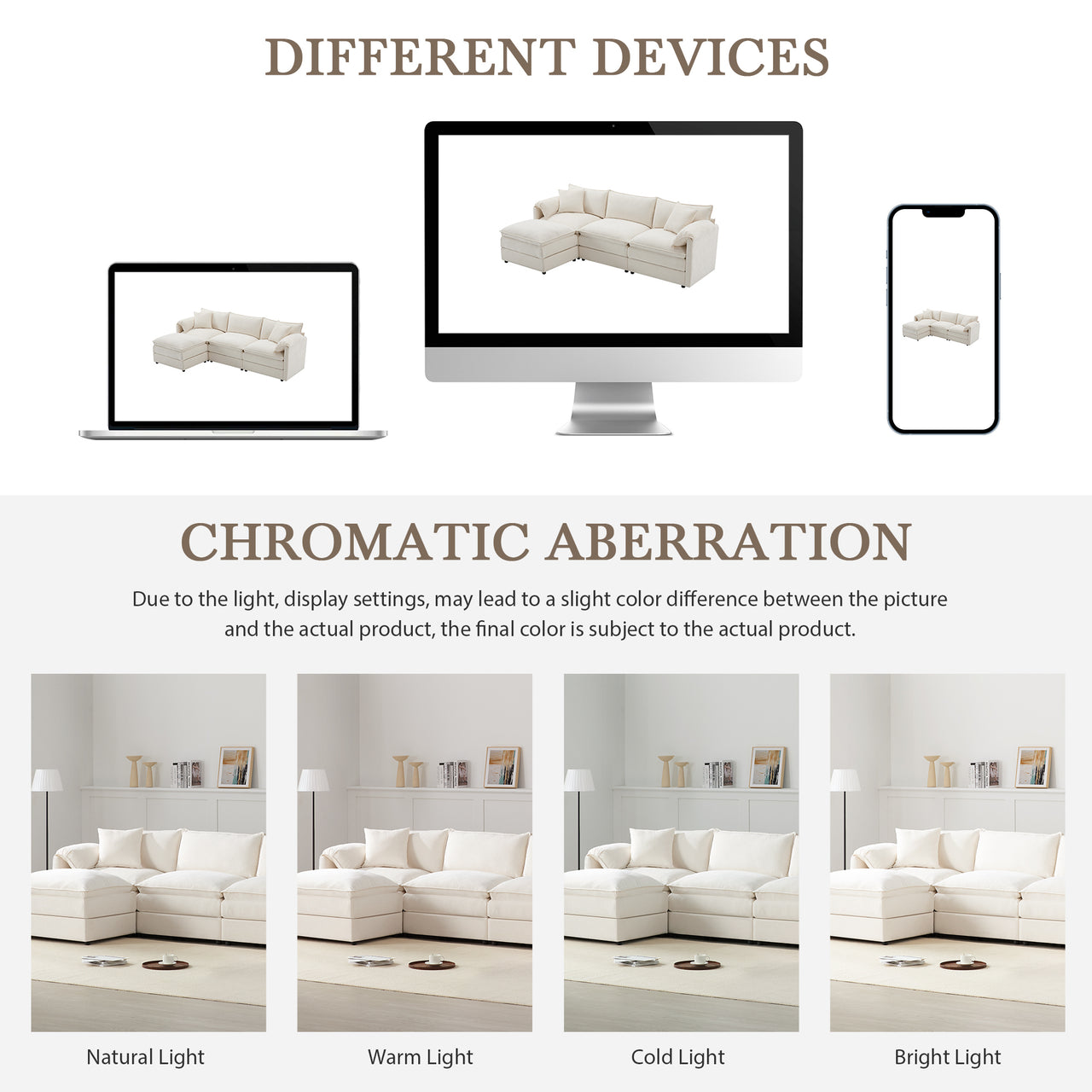 ZENOVAR 103" 4-Seat Sectional Sofa