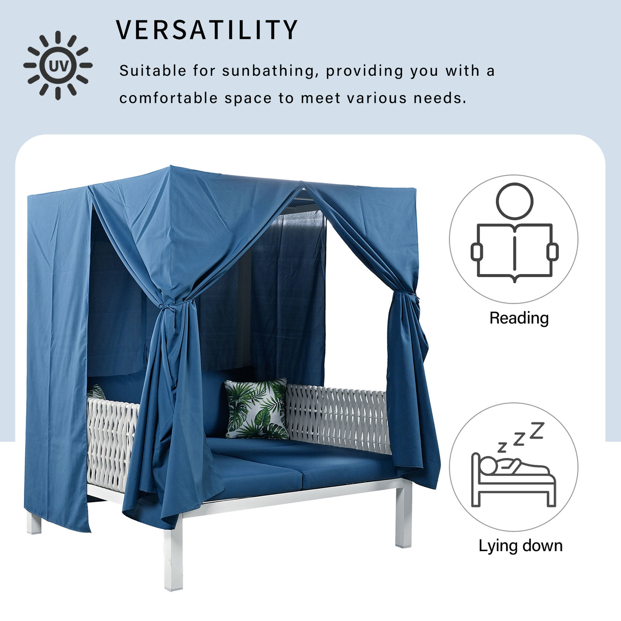 TREXOR 57" Sunbed with Curtains