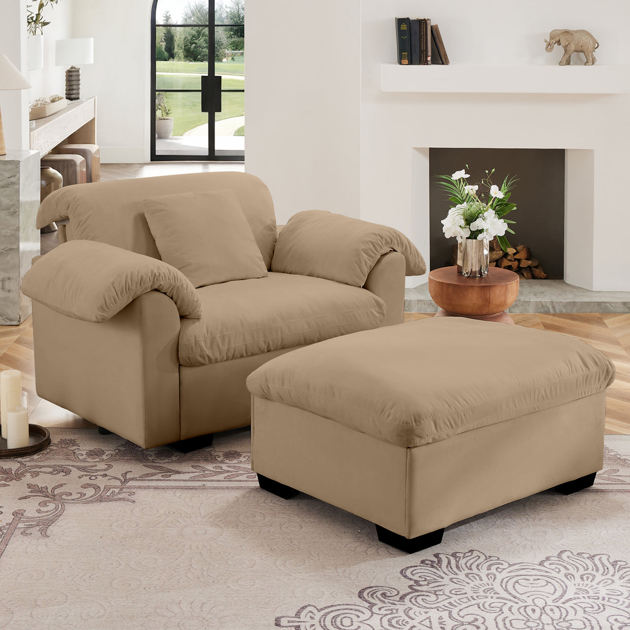 GIANNA 48" Chair With Ottoman - Clearance