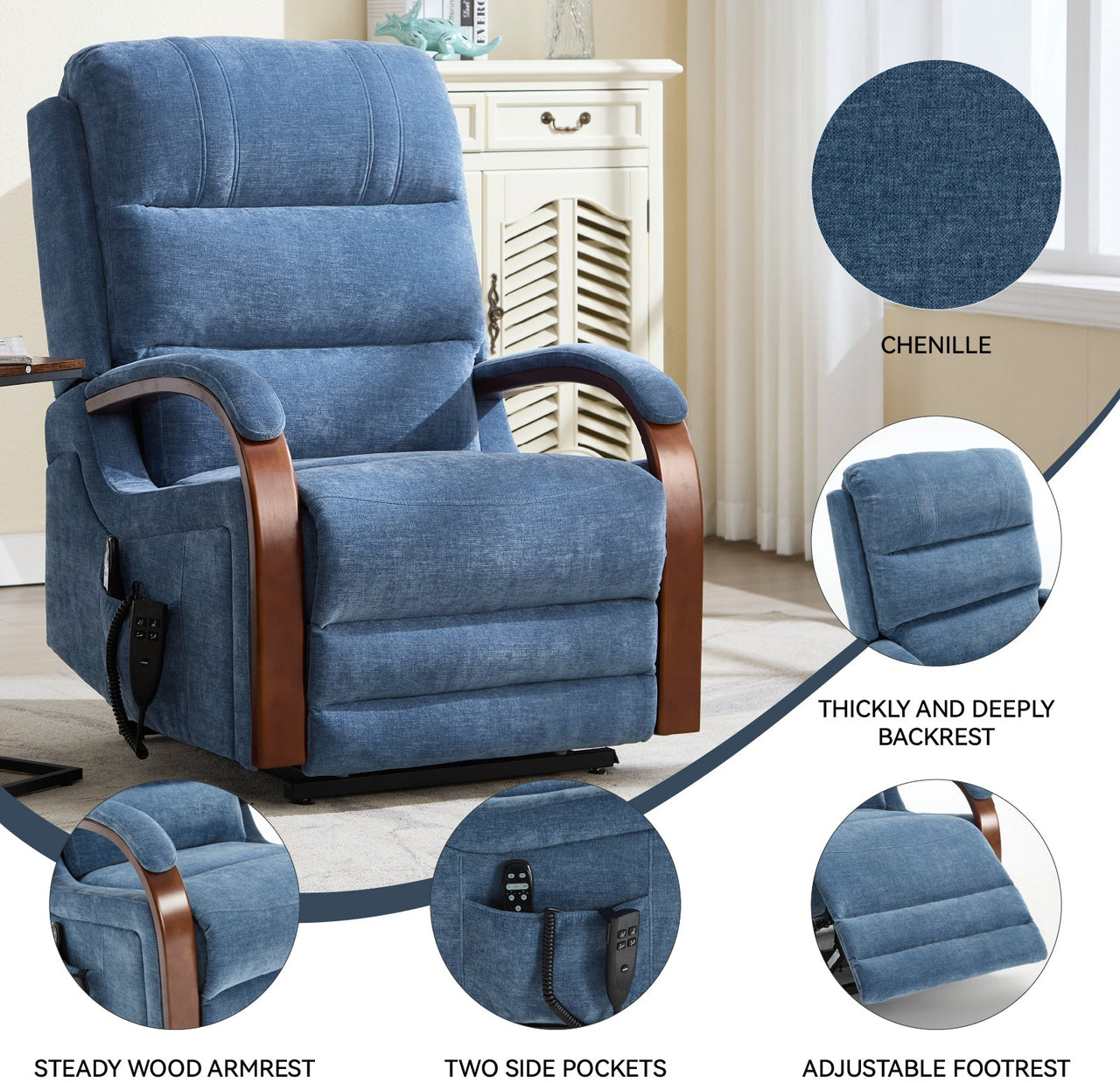 COZYLift 30" Recliner with Heat Massage - 6755