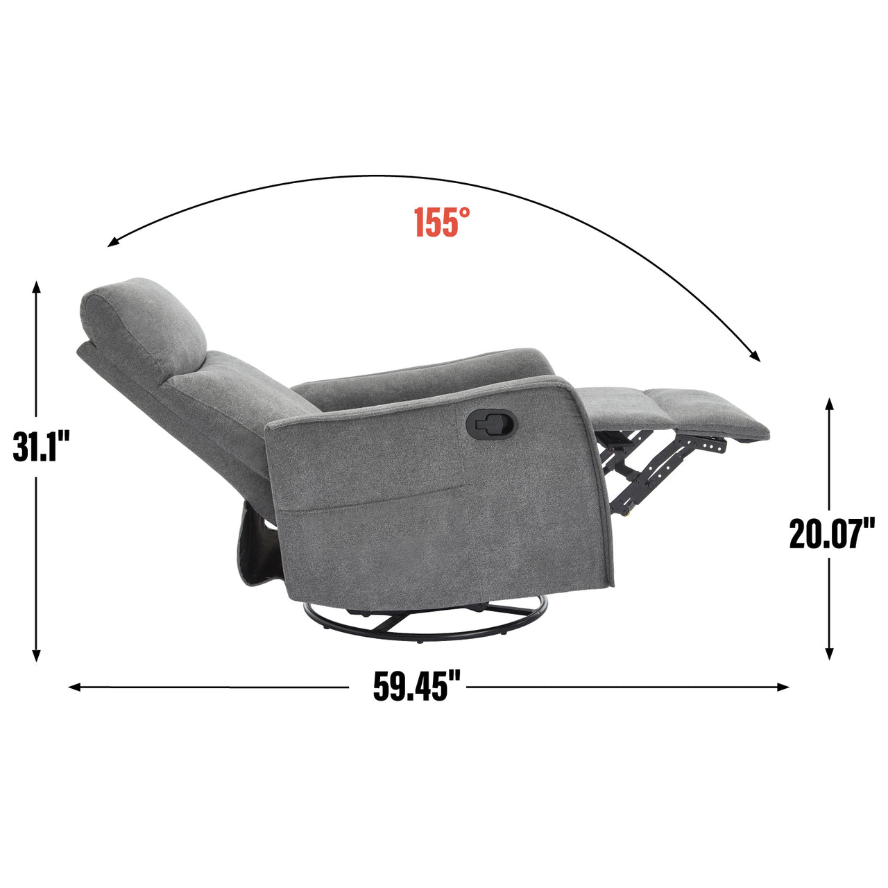 DRENVORIX 27" Recliner with Heat Massage