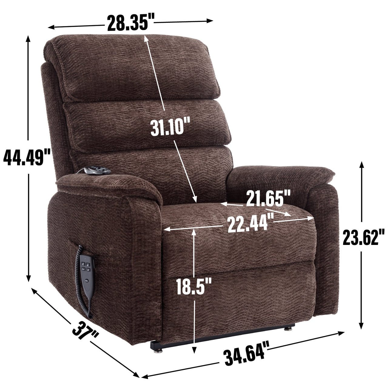 COZYLift 35" Recliner with Heat Massage - 7880