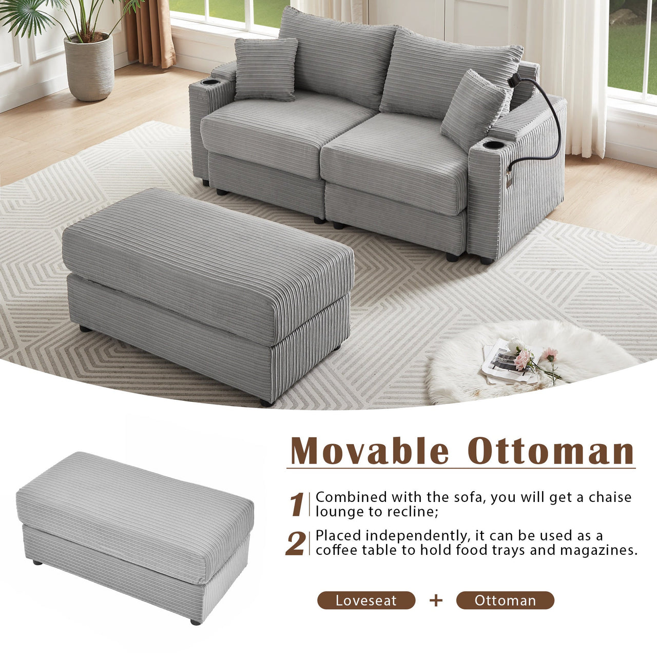 INOVAR 73" Sectional Sofa