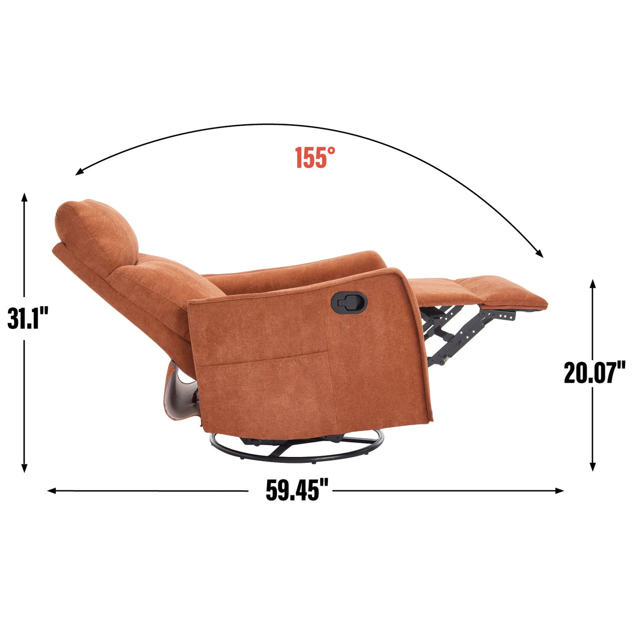 DRENVORIX 27" Recliner with Heat Massage