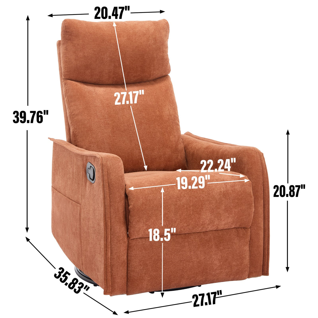 DRENVORIX 27" Recliner with Heat Massage