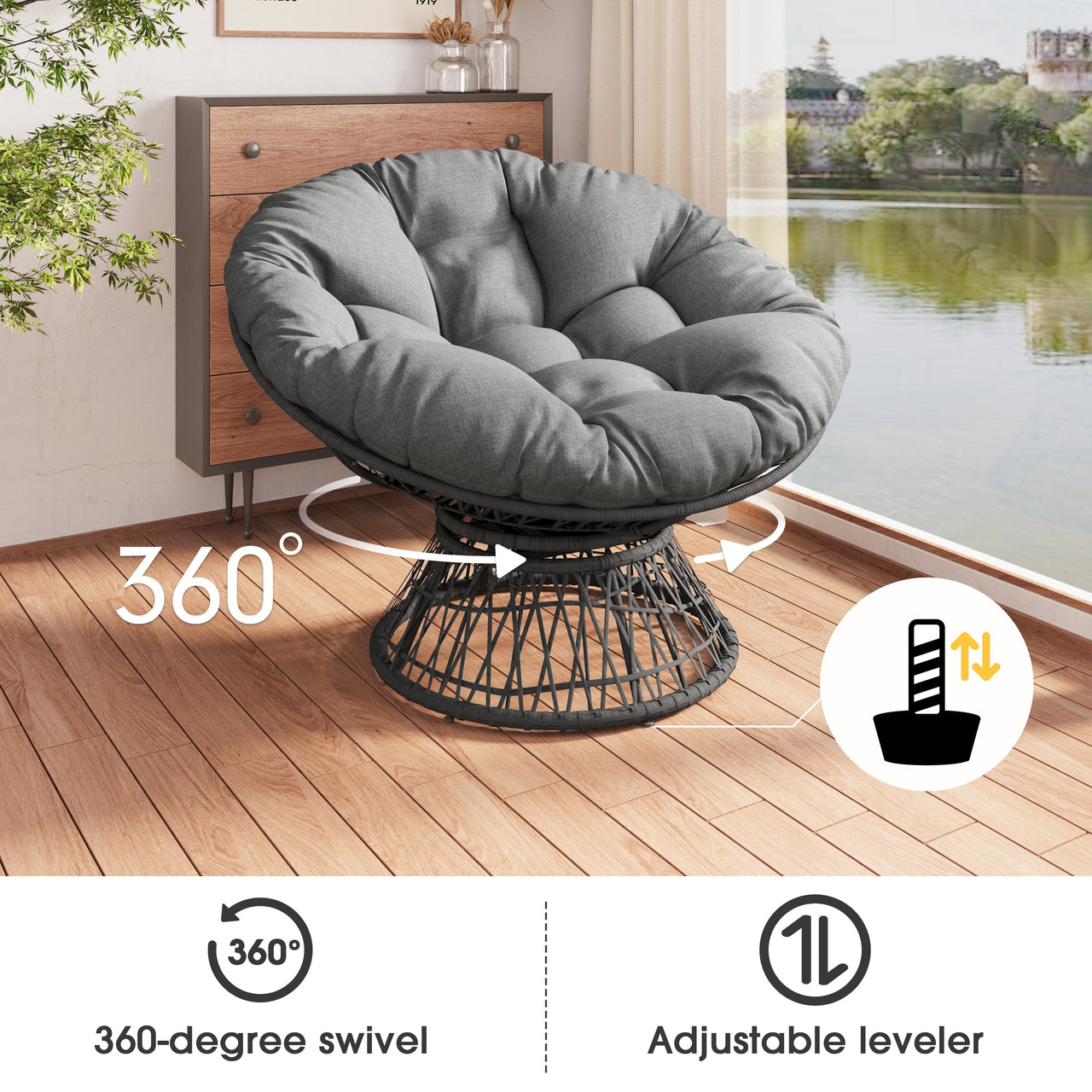 QUYNEX 40" Wicker Chair