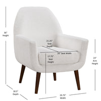 Thumbnail for Prince Mid-Century Boucle Arm Chair - Boucle White