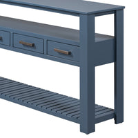 Thumbnail for U_STYLE Modern Console Table Sofa Table for Living Room with 4 Drawers and 2 Shelves