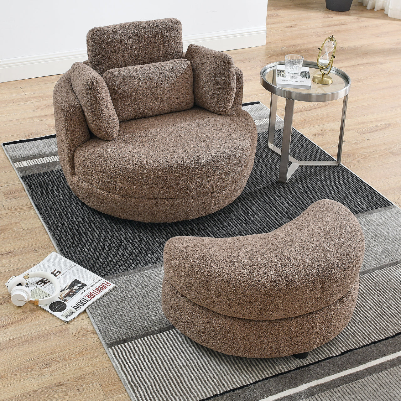 JANELLE Oversized Swivel Chair 39" Chair