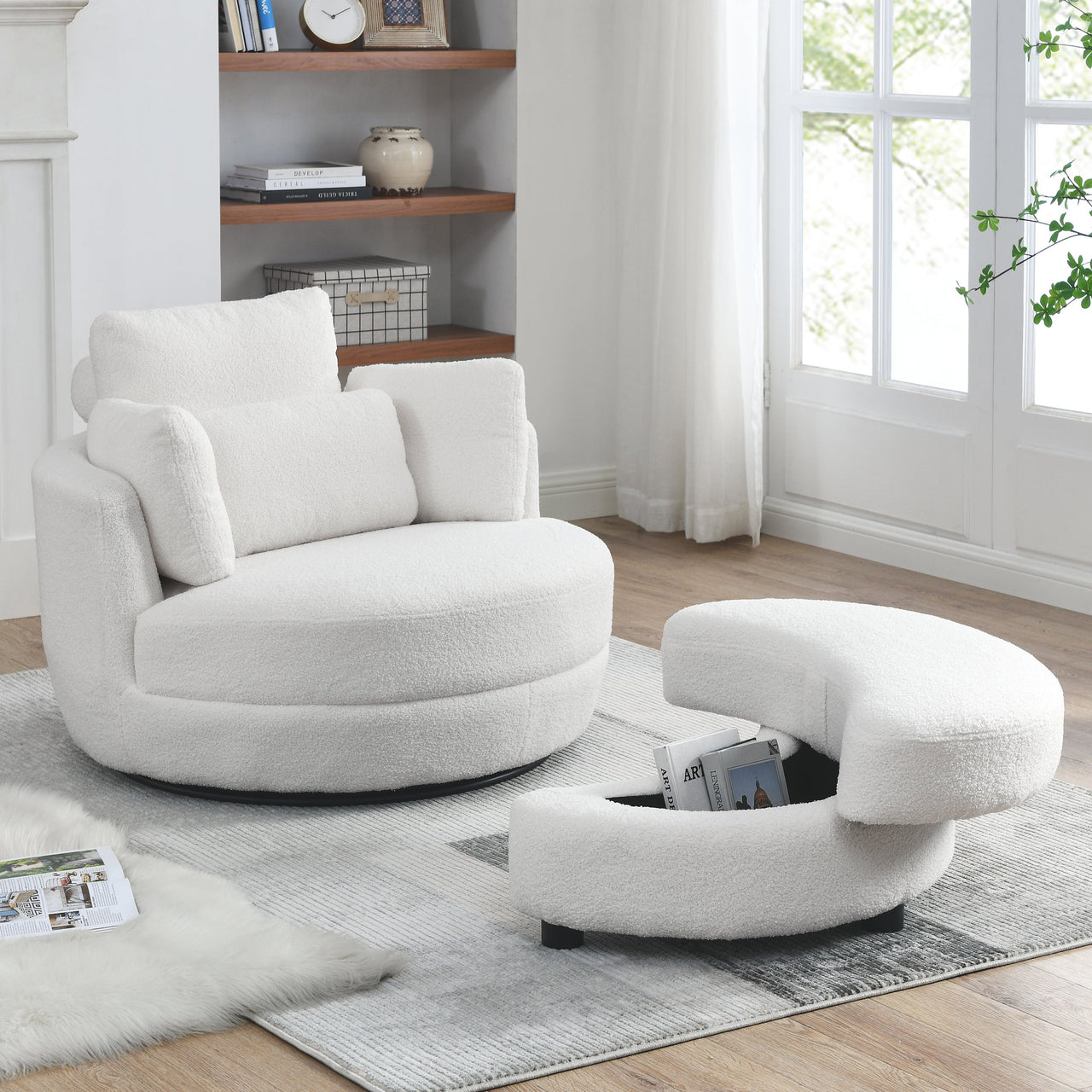 JANELLE Oversized Swivel Chair 39" Chair