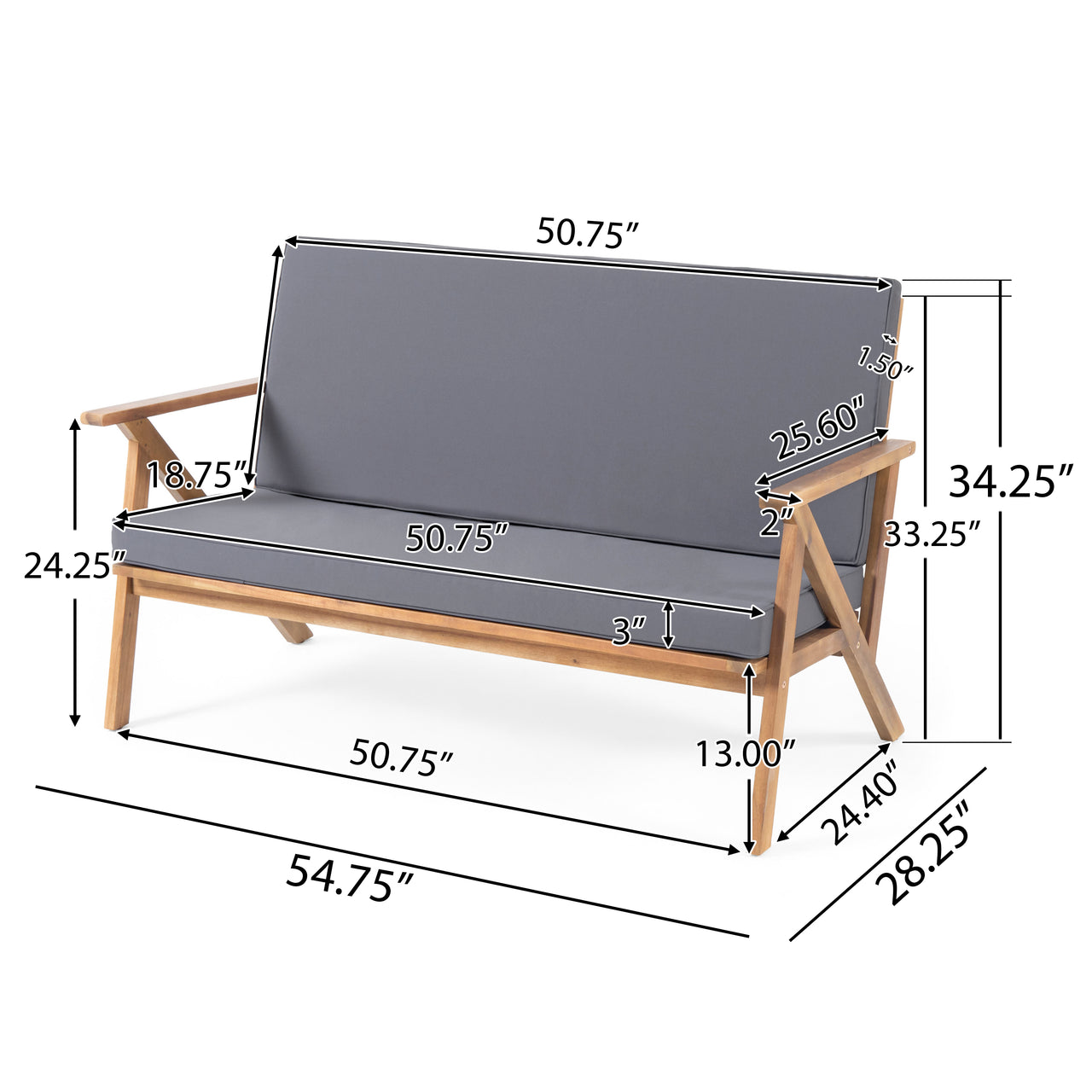 KYLTEX 55" Outdoor Chat Set