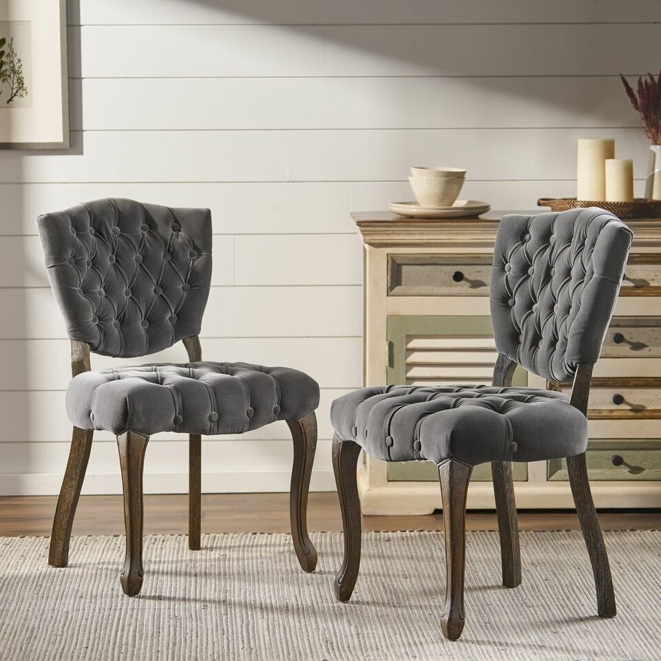 KYROVEXTA 21" Tufted Chair 2 Pcs