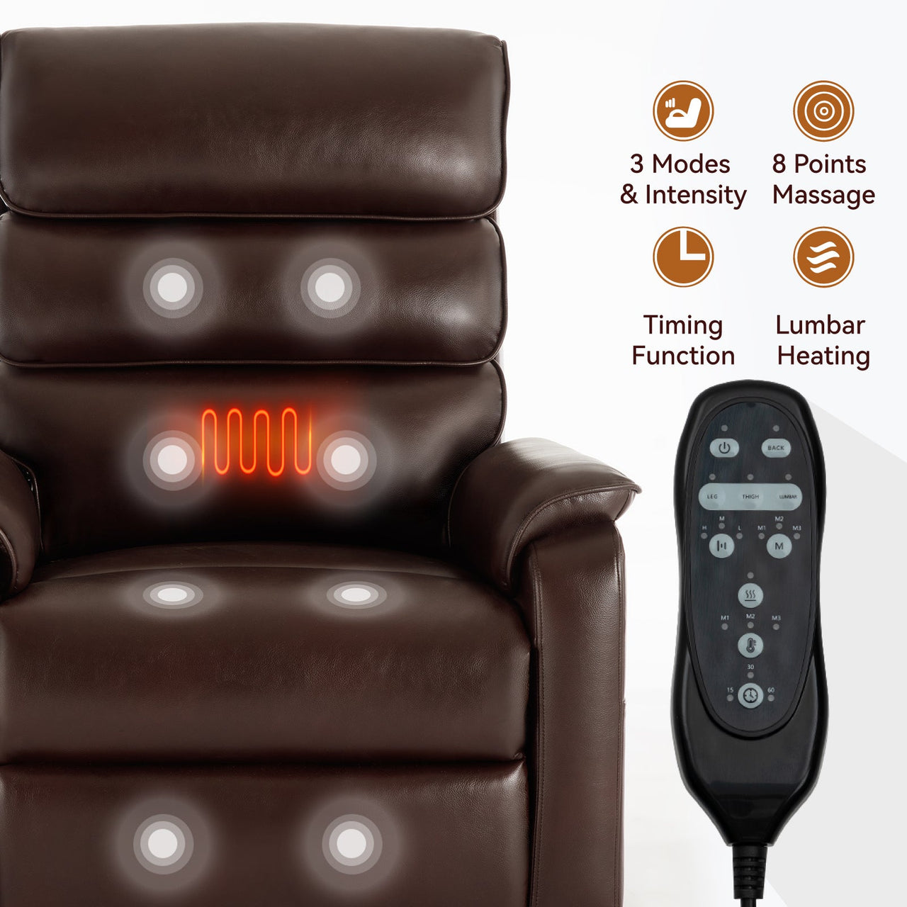 COZYLift 35" Recliner with Heat Massage - 7880