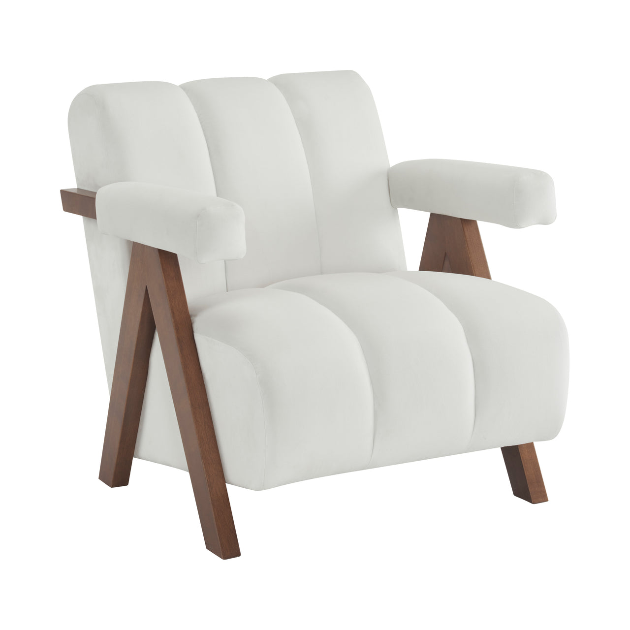 CALYPSO Modern Chair - Ivory Velvet