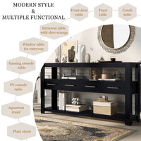 Thumbnail for U_STYLE Modern Console Table Sofa Table for Living Room with 4 Drawers and 2 Shelves